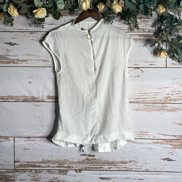 Women's White Top Shop Silk Blouse Size 6 - Picture 3 of 3